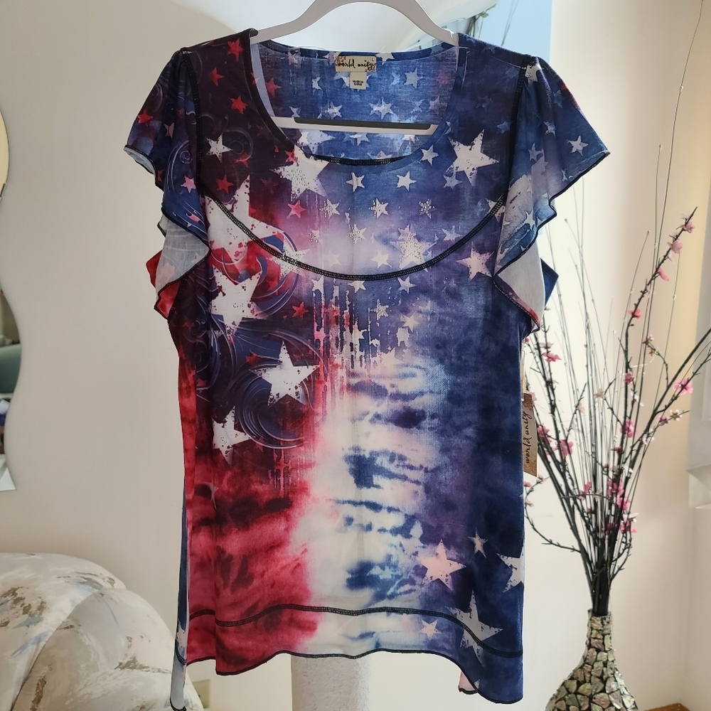 World Unity Flutter Sleeve Top